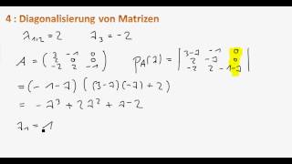 Mathe I 4  Diagonalisierung von Matrizen [upl. by Tamra]