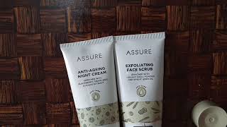 vestige Assure Anti Ageing Night cream and assure exfoliating face scrub review in telugu [upl. by Alia479]