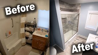 Bathroom Remodel TimeLapse  DIY Renovation Start to Finish [upl. by Novyad]