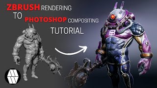 ZBRUSH Rendering to PHOTOSHOP Compositing  Full Tutorial [upl. by Aylat]