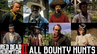 Red Dead Redemption 2  All 14 Bounty Hunting Missions RDR2 [upl. by Vedetta]