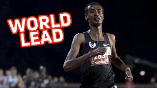 Yomif Kejelcha Runs World Fastest 5K Full Race [upl. by Haymo]