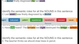 Semantics 3  Semantic roles exercise [upl. by Ardnaeel]