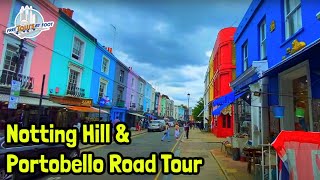 Notting Hill amp Portobello Road London Walking Tour [upl. by Neelia241]