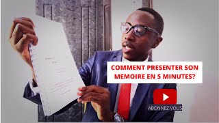 COMMENT PRÉSENTER SON MÉMOIRE EN 5 MINUTES [upl. by Atahs]