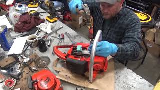 Replacing Crankshaft Seals on a Homelite Super XL Chainsaw [upl. by Fabyola7]