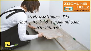 Verlegeanleitung Tilo Vinyl Kork amp Linoleumböden schwimmend [upl. by Ruddy740]