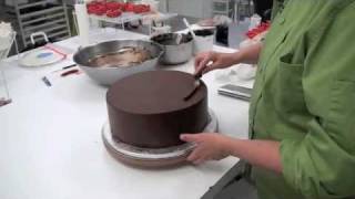 How to Frost a Cake With Gananche [upl. by Cinimod]