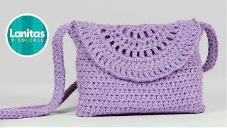 Bolso Cartera de algodón a crochet NIVEL PRINICIANTE  Lanitas y Colores [upl. by Oenire]