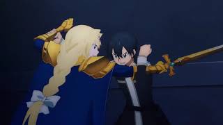 Kirito vs Alice  Sword Art Online Alicization Episode 16 [upl. by Halsy]