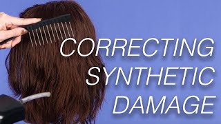 Correcting Synthetic Wig Damage  Wigs 101 [upl. by Cynth]