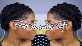 QUICK  EASY 5 Minute Everyday Natural Protective Hairstyle  No Braids  No Extensions [upl. by Inar]