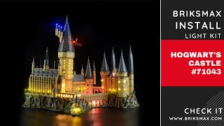 【BX064 Installation Video】BriksMax Light kit for Lego Harry Potter Hogwarts Castle 71043 [upl. by Tremayne]