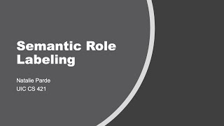 Semantic Role Labeling [upl. by Viddah]