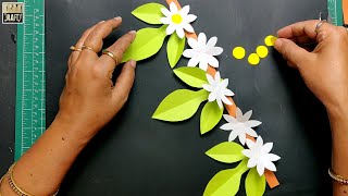 WHITE FLOWER Design for Bulletin Board Border  StudentTeacher Activity  DIY [upl. by Enawtna799]