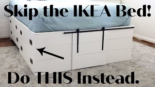 How to build a bed with drawers for almost FREEIkea Brimnes hack [upl. by Idihc]