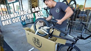 HOW TO UNBOX AND ASSEMBLE A COMPLETE BMX BIKE [upl. by Alitta]