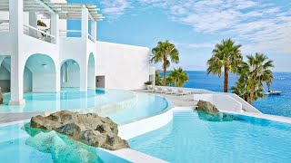 Grecotel Mykonos Blu Greece a gorgeous 5star beach resort  Full tour [upl. by Nitsid]