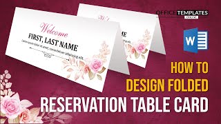 How to Design Table Reservation NamePlace Card In MS Word  DIY Tutorial [upl. by Adelaja]