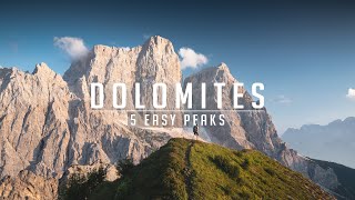 TOP 5 EASY PEAKS in the DOLOMITES  Hiking Tips [upl. by Petra]