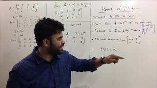 Method to find Rank Of Matrix  By Normal Form Part 1 [upl. by Hedy]