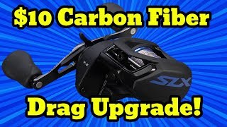 Shimano SLX Carbon Fiber Drag Upgrade tutorial SIMPLE 2 tools and 10 minutes [upl. by Gerome]