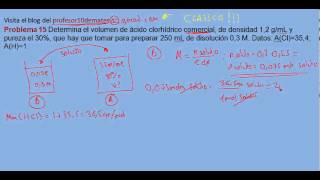 Ejercicios y problemas resueltos de disoluciones 15 [upl. by Eerdna]