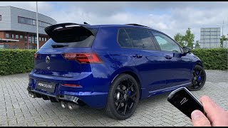 2021 Volkswagen Golf 8 R Akrapovic Titanium Exhausts 320hp  SOUND Launch Control Visual Review [upl. by Audre]