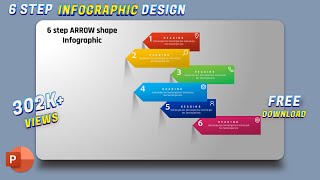 14Microsoft office 365  PowerPoint Tutorial 6 options 3D shadow Arrow Infographic [upl. by Lavinie565]