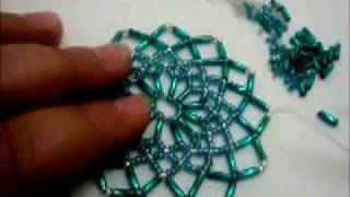 tuto détaillée du napperon en perles Tuto detailed beaded placemat [upl. by Wiltsey]