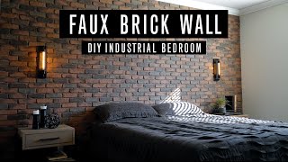 DIY Faux Brick Accent Wall– BEST TUTORIAL [upl. by Nade]