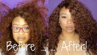 HOW TO REVIVE \ REFRESH A CURLY SYNTHETIC WIG  THE HEATHERS [upl. by Eronel]