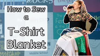 How to Sew a TShirt Blanket  Project for Beginners [upl. by Andrews]