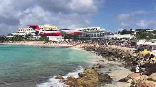 St Maarten  The Lowest Plane Landing  SXM Maho  PAWA Airlines [upl. by Garcia]