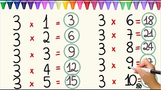 3️⃣ TABELLINA DEL 3 Impariamo a Scrivere e Dire la Tabellina del 3 Per Bambini  Disegna e Colora [upl. by Greenfield]