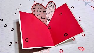 Pop Up Heart Card  Easy No dies needed [upl. by Harolda]