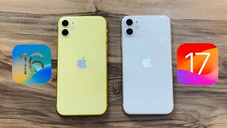 iOS 16 vs iOS 17 iPhone 11 [upl. by Stanislas]