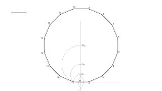 Hexadecágono regular dado el lado 16 lados [upl. by Phip]