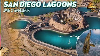 San Diego Lagoon Stadium  Jurassic World Evolution 2 Sandbox Speedbuild [upl. by Llerred]