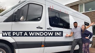 Fitting Bonded Campervan Windows  DIY Sprinter Conversion [upl. by Nirik]