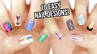 10 Easy Nail Art Designs for Beginners The Ultimate Guide 6 [upl. by Kevan]