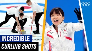 The most INCREDIBLE Curling Shots at Beijing 2022 [upl. by Irrab127]