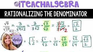 Algebra 1  Radicals Rationalizing the Denominator [upl. by Macario770]