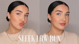 EASY SLEEK LOW BUN TUTORIAL [upl. by Mond]