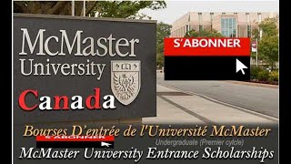 BOURSE D’ÉTUDE DE L’UNIVERSITÉ MC MASTER AU CANADA 2021 2022  ENTIÈREMENT FINANCE  LICENCE [upl. by Dennett]