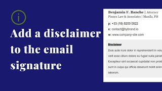 How to add a disclaimer to your email signature [upl. by Lonnie597]