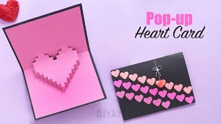 HOW TO MAKE POP UP HEART CARD  Pop up Card  3D Heart Card [upl. by Housen]