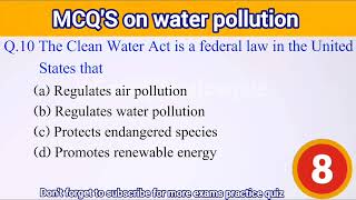 MCQ on water pollution gk questions with answers science quiz [upl. by Danette]