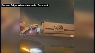 Person Narrowly Escapes Injury Or Worse During Massive I35W Pileup In Fort Worth [upl. by Retha]