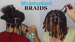 How to Braid Natural Hair Properly As A Protective Style  No Added Hair Needed [upl. by Atinaj155]